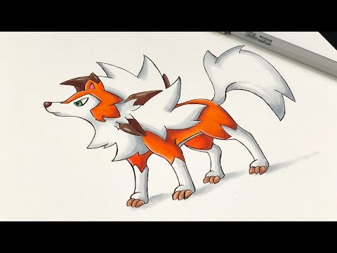 How To Draw Pokemon  Lycanroc Dusk Form Tutorial Speedart