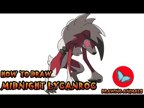 How To Draw Midnight Lycanroc Pokemon  Drawing Animals