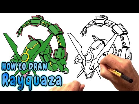 How to Draw Rayquaza from Pokemon NARRATED