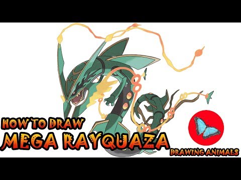 How To Draw Mega Rayquaza Pokemon  Drawing Animals