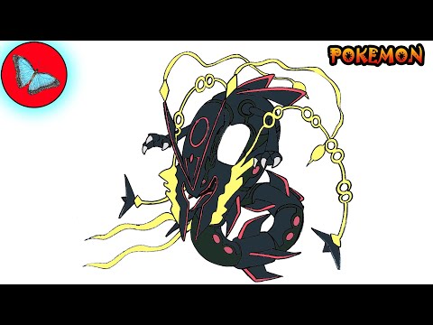 How To Draw Shiny Mega Rayquaza From Pokemon  Drawing Animals