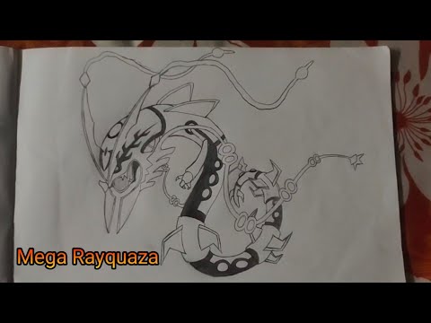 Draw Mega Rayquaza from Pokemon 