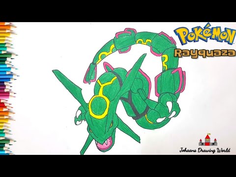 How to draw Rayquaza Pokemon  Step by step drawing for kids