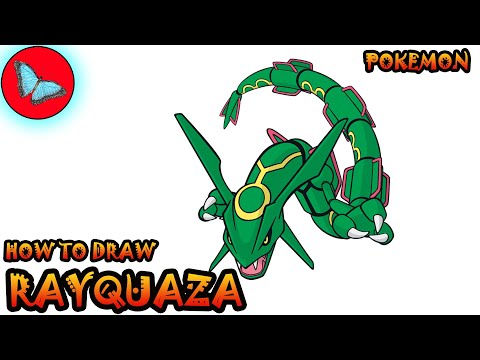 How To Draw Rayquaza From Pokemon  Drawing Animals