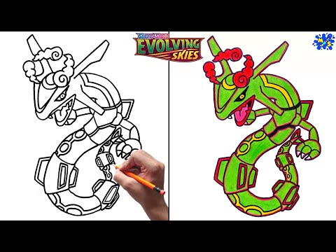 How to Draw Rayquaza VMAX  Pokemon Sword and Shield Evolving Skies