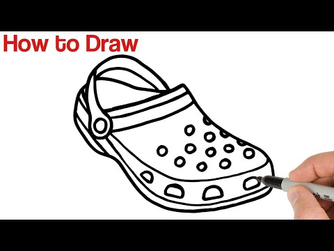 How to Draw Crocs  Easy Shoes Drawing