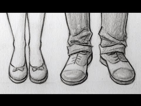 How to Draw FeetShoes Front View Male amp Female