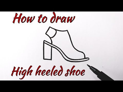 How to draw girl Shoes drawing easy Heel Shoe drawing Sketch Art Video step by step tutorial