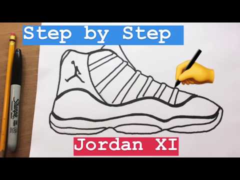 How to Draw the Air Jordan 11 XI  EASY Step by Step TUTORIAL  how to draw shoes jordan