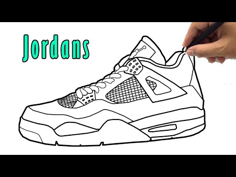How to Draw Jordans Drawing  Easy Jordan Shoe Drawings Step by Step Sketch