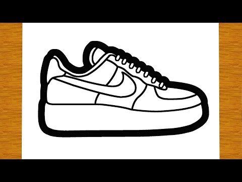 HOW TO DRAW A NIKE AIR FORCE 1 SHOE STEP BY STEP  Easy drawings