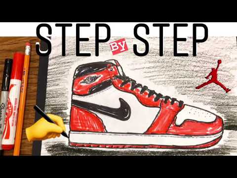 How to Draw the Air Jordan 1  Step by Step TUTORIAL easy how to draw shoes jordans mrschuettesart
