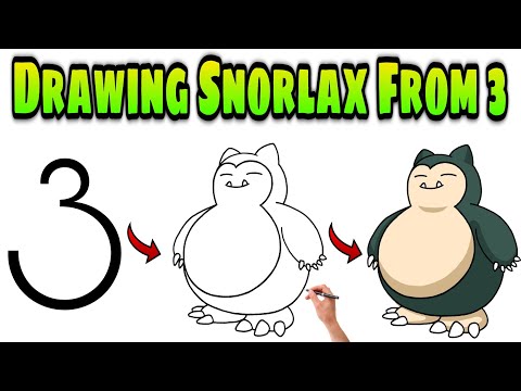 How To Draw Cute Snorlax very easy from Pokemon using 3  How To Make Snorlax Pokemon very easy
