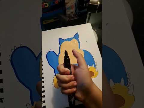 Drawing Snorlax Fron Pokmon With Posca Markers Satisfying Art shorts
