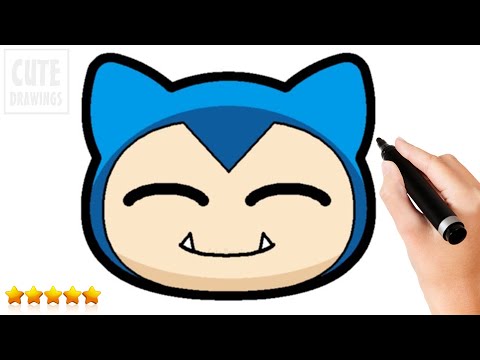 How to Draw a Cute Snorlax Face  Draw so Cute Pokemon
