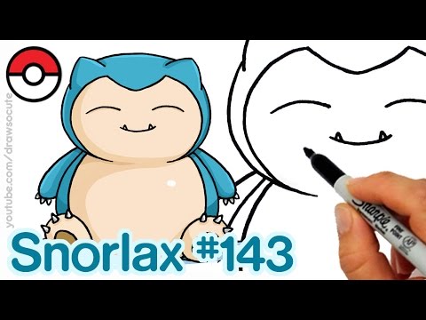 How to Draw Pokemon Snorlax Cute step by step Easy