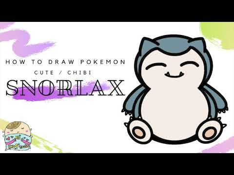 How to draw cute SNORLAX pokemon  EASY drawing  Super Simple Drawing     
