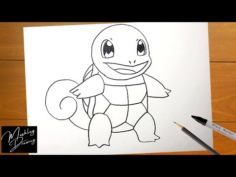 How to Draw SQUIRTLE from POKMON Step by Step