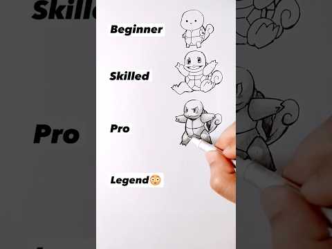 How to Draw SquirtlePokemon in different levels  shorts anime drawing