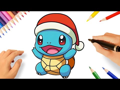HOW TO DRAW CHRISTMAS SQUIRTLE 