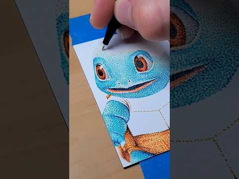 Wow  details on Squirtle drawing pokemon art letsdraw stippleart squirtle pointillism