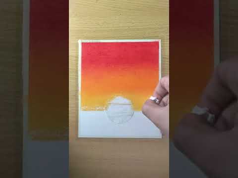 Oil pastel drawing  Sunset scenery drawing shorts
