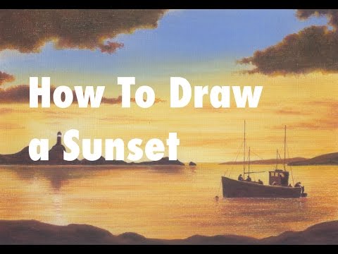 How To Draw a Sunset with 6 Pencils