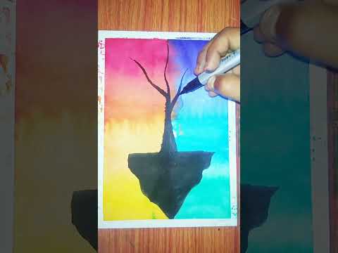 How to Draw Sunset and Moonlight  Easy Moonlight and Sunset Oil Pastel Drawing for Beginners