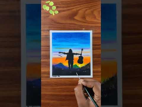 how to draw sunset drawing easy  oil pastels  soft pastels shorts
