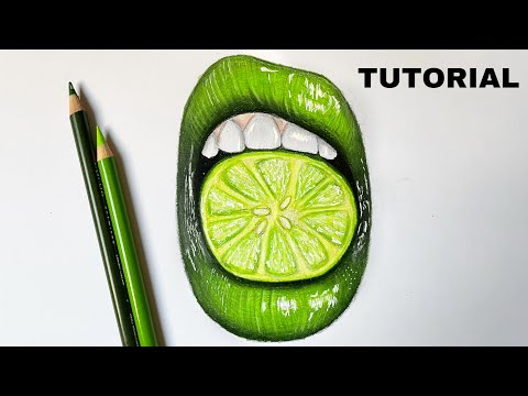How To Draw Lime Lips  Color Pencil Tutorial
