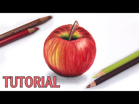 How To Draw An Apple  Color Pencil Tutorial