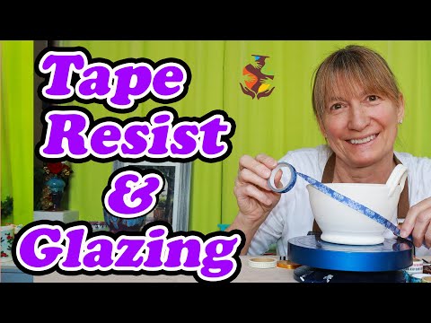 How to Tape Resist and Glaze Pottery  Cool Pottery Glazing Techniques