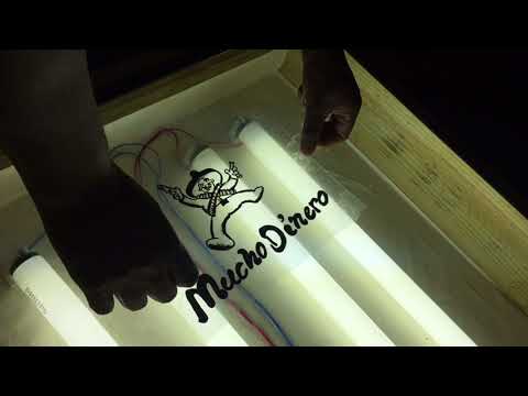Making light box to burn screens for printing shirts