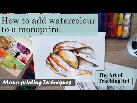 Monoprinting Techniques How to Add Watercolour to a Monoprint Experiment