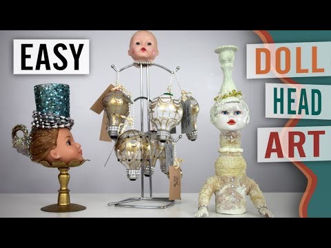 How to Make an Eccentric Doll Head Art Sculpture Repurpose Create  DIY Video
