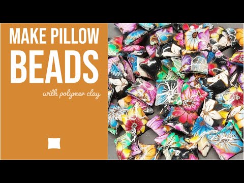 Make Pillow Beads from Polymer Clay Canes and Scrap