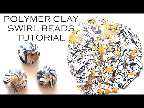 Polymer Clay Swirl Beads Tutorial  Leftover Clay Ideas 