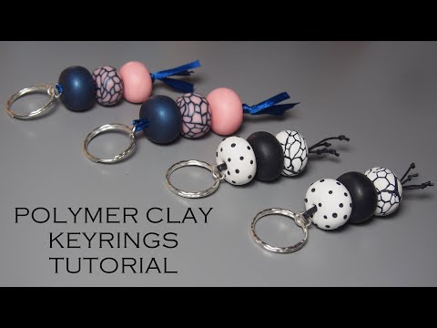 Polymer Clay Keyring Tutorial  How to make Polymer Clay Beads Turn Polymer Clay Cane into a Bead