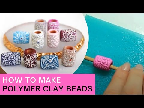 How To Make Polymer Clay Beads With Texture Pattern  Easy Sculpture Modelling Diy Tutorial