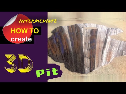 How To 3D Chalk Draw a Hole in the Ground