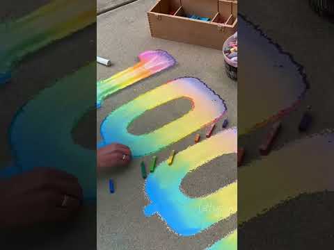 Thank you for 100k subs   3D helium balloon chalk art