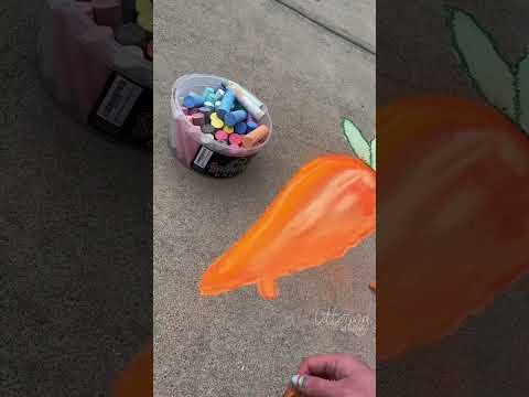 Wait is that a carrot helium balloon   sidewalk chalk art veggies