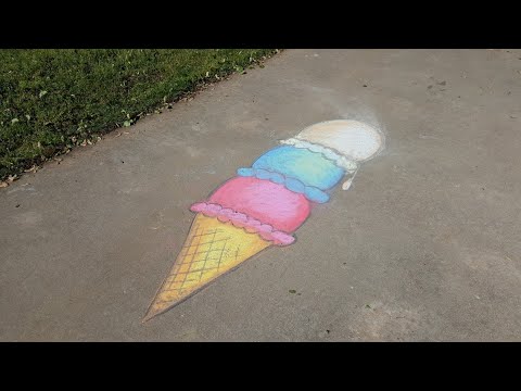 Color blending with sidewalk chalk