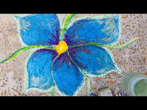 How to Draw a Flower with Sidewalk Chalk  Art Happy with Katie