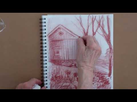 Draw A Barn With Conte Crayon