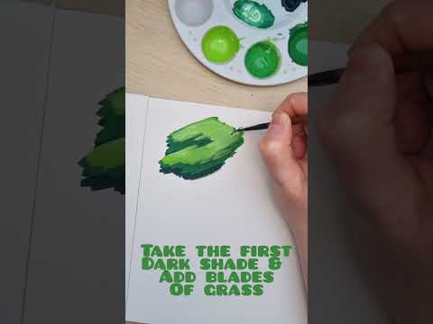 Tutorial  Paint Grass PT 1 ghibli tutorial paint howto howtopaint gouache