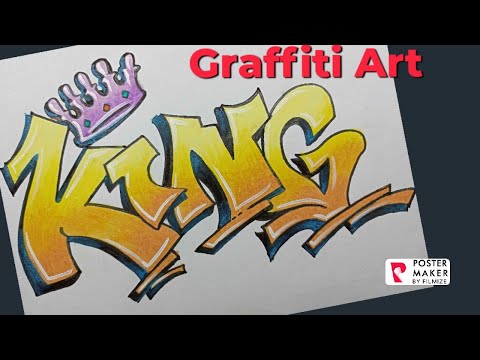 How to draw Graffiti Lettering KING VipulSwamiArts