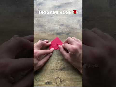 PAPER FLOWER ROSE ORIGAMI TUTORIAL  HOW TO MAKE PAPER FLOWER ROSE  DIY PAPER ROSE ORIGAMI