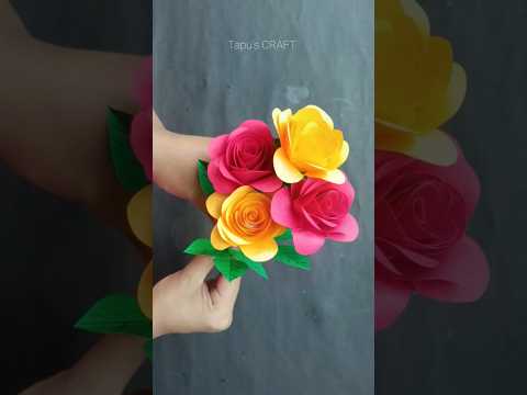 Paper Rose Making Tutorial  How to make paper Rose  Rose Making Idea With Paper  Paper Rose