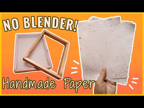 DIY PAPERMAKING  How to make Handmade Paper WITHOUT BLENDER  MAKING my own MOULD and DECKLE